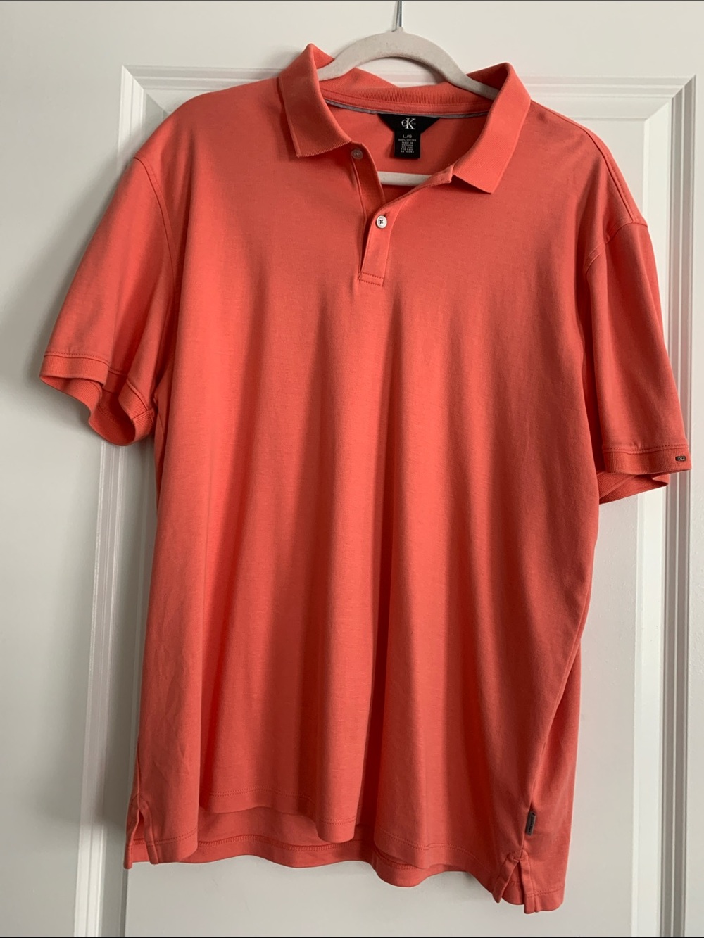 Calvin Klein Men’s Coral-Orange Polo Shirt